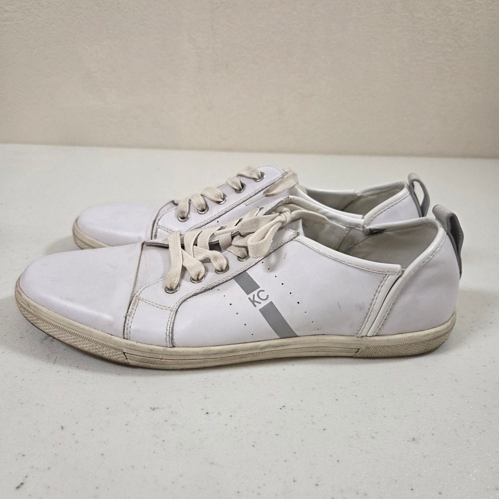 Kenneth Cole Reaction Center Low Mens White Leather Fashion Sneakers Size 11M